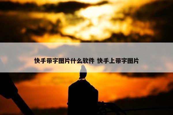 快手带字图片什么软件 快手上带字图片