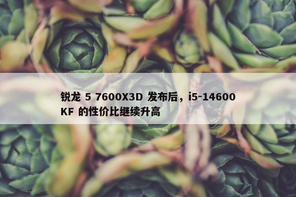 锐龙 5 7600X3D 发布后，i5-14600KF 的性价比继续升高