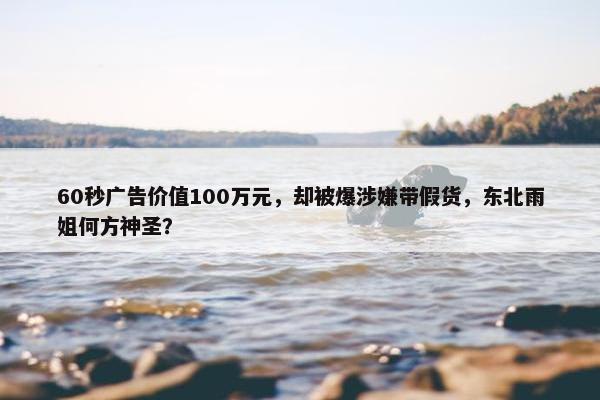 60秒广告价值100万元，却被爆涉嫌带假货，东北雨姐何方神圣？