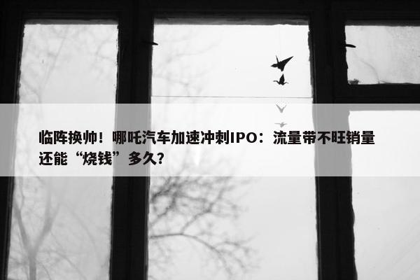 临阵换帅！哪吒汽车加速冲刺IPO：流量带不旺销量 还能“烧钱”多久？