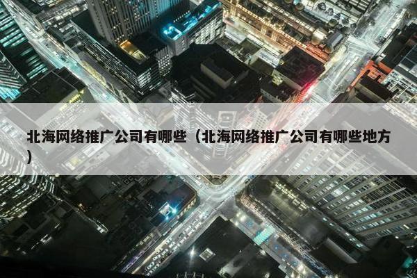 北海网络推广公司有哪些（北海网络推广公司有哪些地方）