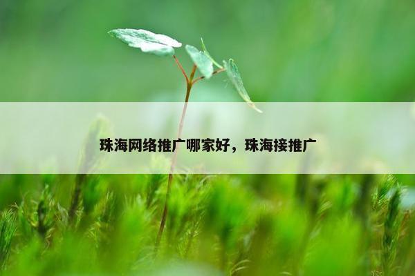 珠海网络推广哪家好，珠海接推广