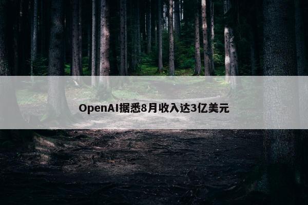 OpenAI据悉8月收入达3亿美元