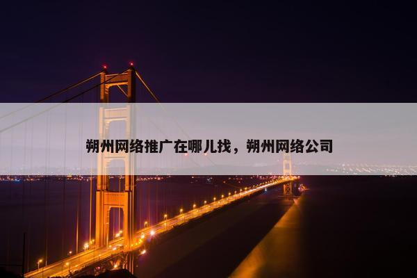 朔州网络推广在哪儿找，朔州网络公司