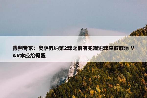 裁判专家：奥萨苏纳第2球之前有犯规进球应被取消 VAR本应给提醒