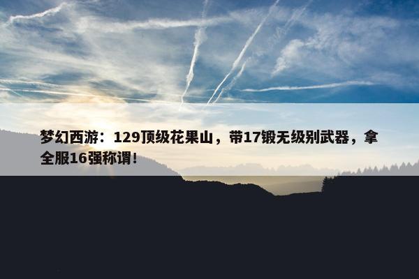 梦幻西游：129顶级花果山，带17锻无级别武器，拿全服16强称谓！