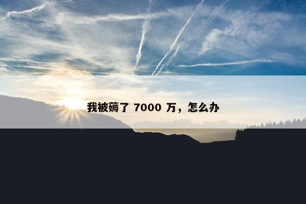 我被薅了 7000 万，怎么办