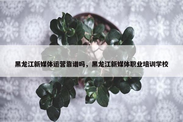 黑龙江新媒体运营靠谱吗，黑龙江新媒体职业培训学校