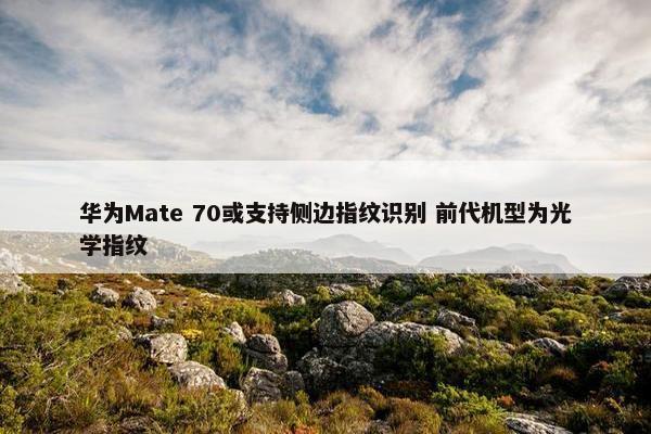 华为Mate 70或支持侧边指纹识别 前代机型为光学指纹