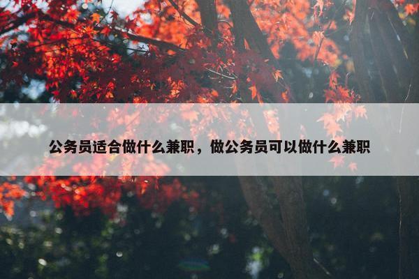 公务员适合做什么兼职，做公务员可以做什么兼职