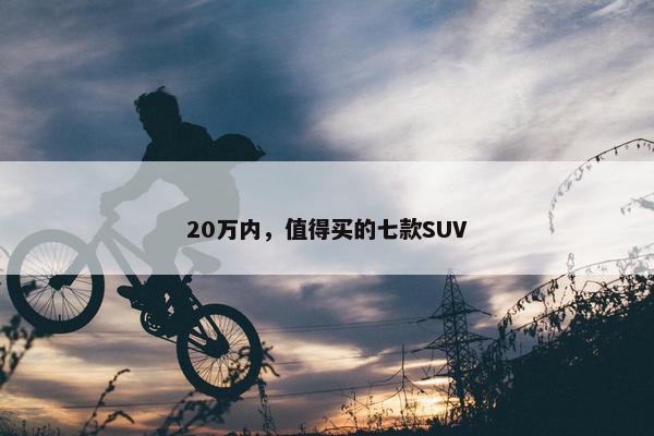 20万内，值得买的七款SUV