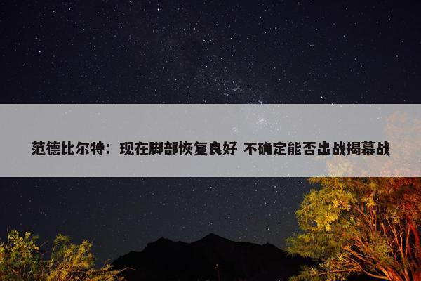 范德比尔特：现在脚部恢复良好 不确定能否出战揭幕战