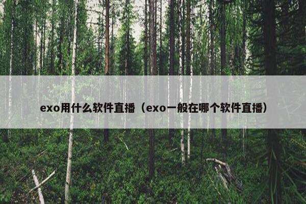 exo用什么软件直播（exo一般在哪个软件直播）