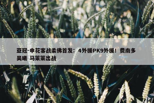 亚冠-申花客战柔佛首发：4外援PK9外援！费南多 吴曦 马莱莱出战