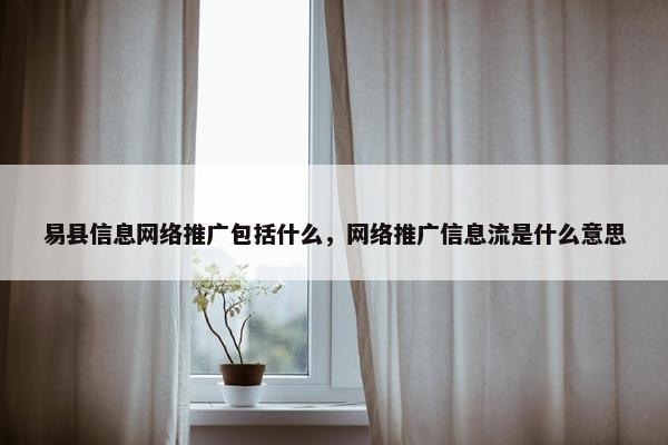 易县信息网络推广包括什么，网络推广信息流是什么意思