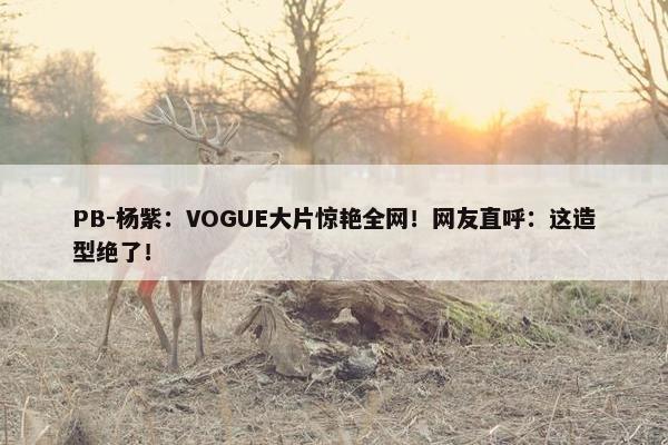 PB-杨紫：VOGUE大片惊艳全网！网友直呼：这造型绝了！