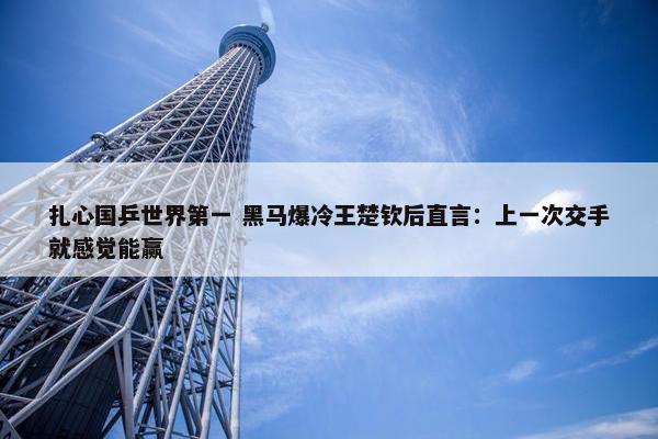 扎心国乒世界第一 黑马爆冷王楚钦后直言：上一次交手就感觉能赢