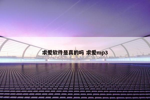 求爱软件是真的吗 求爱mp3