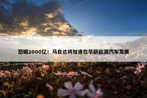 怒砸2000亿！马自达将加速在华新能源汽车发展