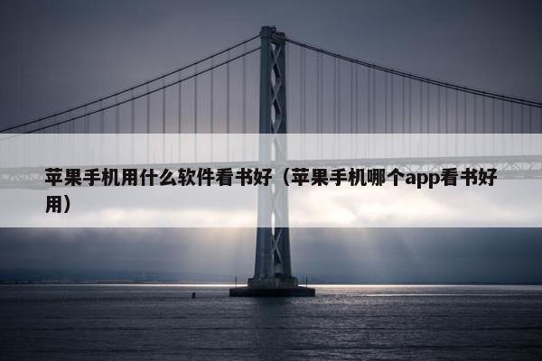 苹果手机用什么软件看书好（苹果手机哪个app看书好用）