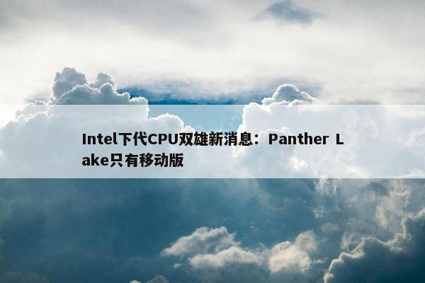 Intel下代CPU双雄新消息：Panther Lake只有移动版