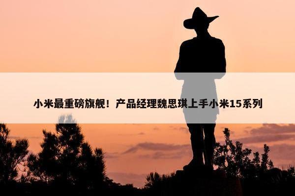 小米最重磅旗舰！产品经理魏思琪上手小米15系列